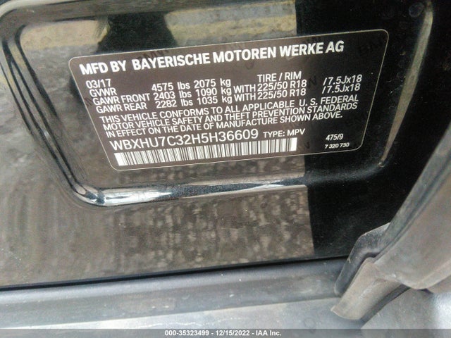 2017 BMW X1, VIN: WBXHU7C32H5H36609