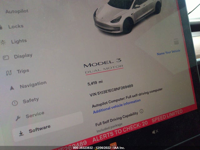Tesla Model 3 Performance 2022 5YJ3E1EC8NF269489 Image 9