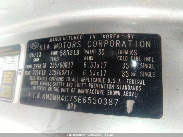 KIA Sedona 2014 KNDMH4C75E6550387 Image 9