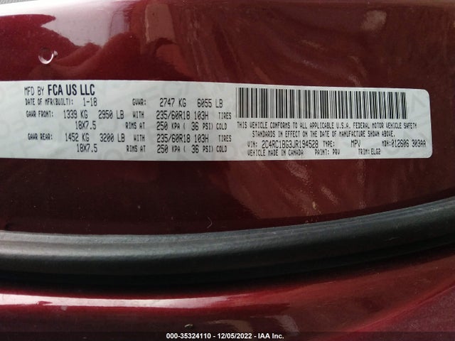 2018 Chrysler Pacifica, VIN: 2C4RC1BG3JR194528