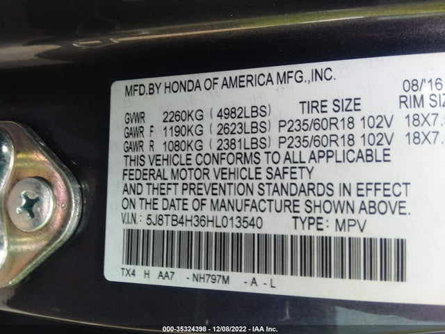 Acura RDX 2017 5J8TB4H36HL013540 Image 8