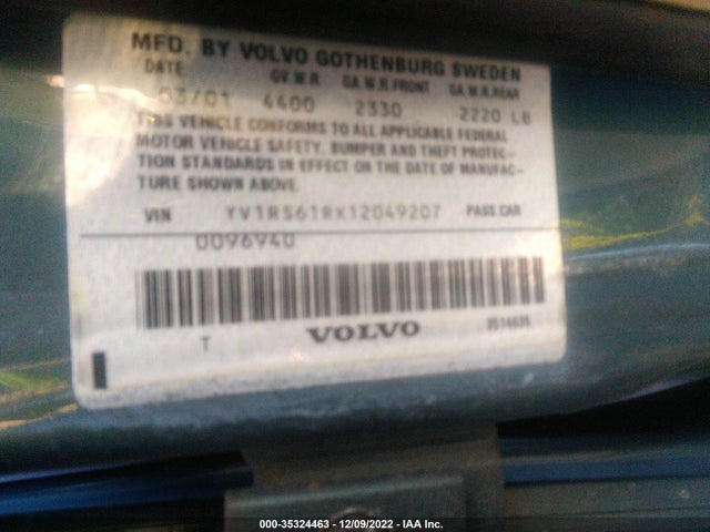 Volvo S60 2001 YV1RS61RX12049207 Image 11