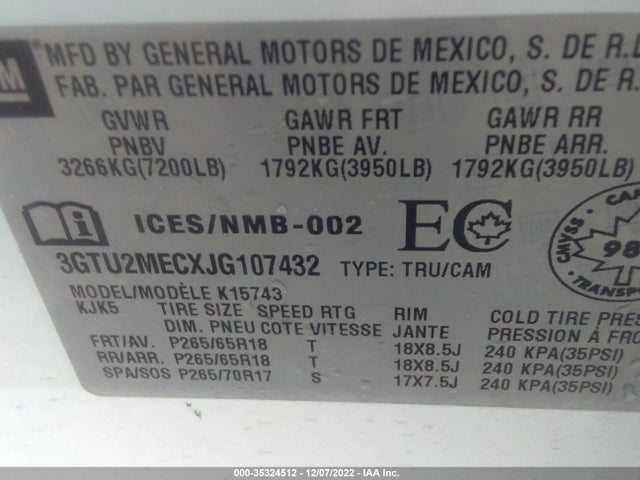 GMC Sierra 1500 Sle 2018 3GTU2MECXJG107432 Image 9