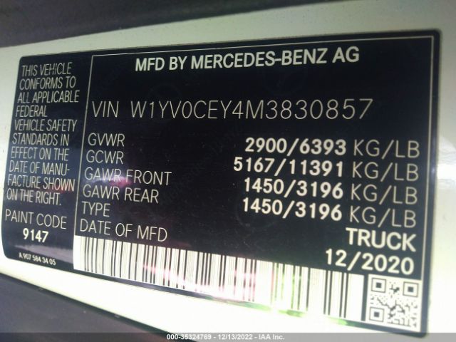 W1YV0CEY4M3830857 Mercedes-Benz METRIS CARGO VAN