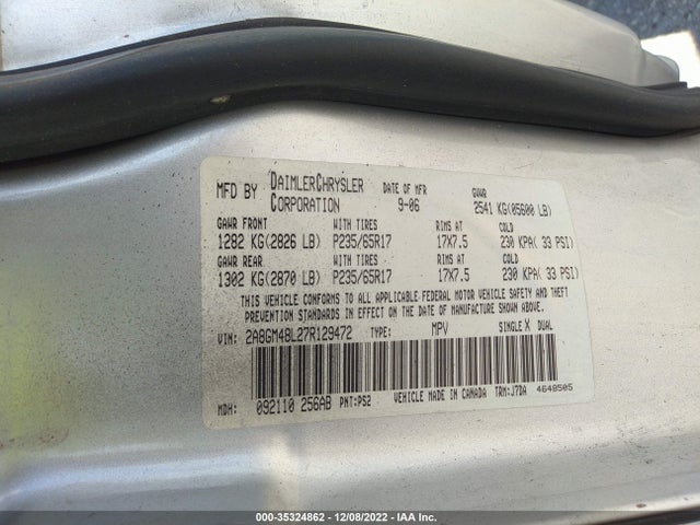 Chrysler Pacifica 2007 2A8GM48L27R129472 Image 10