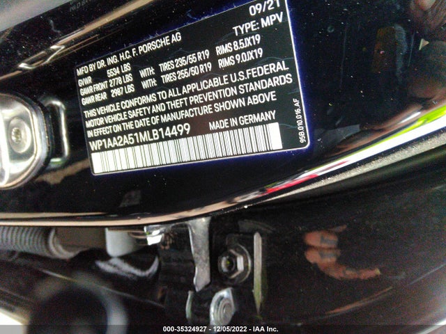 2021 Porsche Macan, VIN: WP1AA2A51MLB14499