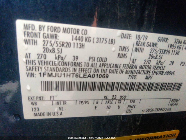2020 Ford Expedition, VIN: 1FMJU1HT6LEA01069