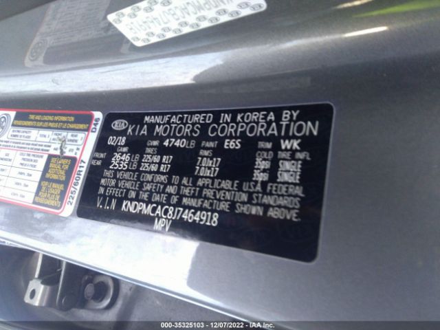 KNDPMCAC8J7464918 KIA Sportage Lx