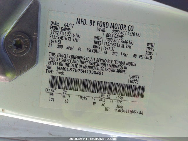 2017 Ford Transit Connect, VIN: NM0LS7E76H1330461