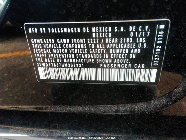 3VWD17AJ7HM307931 Volkswagen Jetta 1.8t Sport