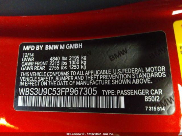 WBS3U9C53FP967305 BMW M4
