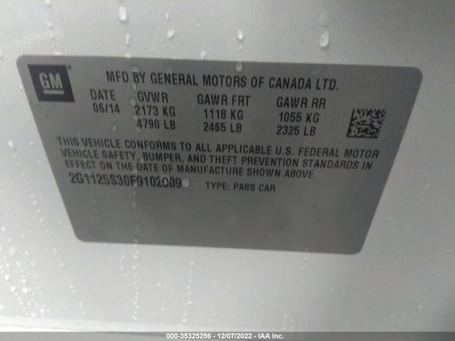 2015 Chevrolet Impala, VIN: 2G1125S30F9102909