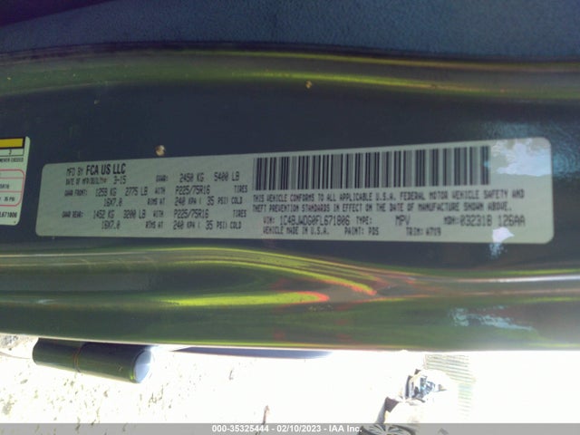 2015 JEEP WRANGLER UNLIMITED SPORT VIN: 1C4BJWDG0FL671806