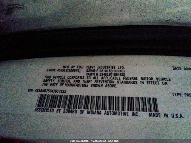 Subaru Legacy Wagon Outback 2004 4S3BH675047617322 Image 9