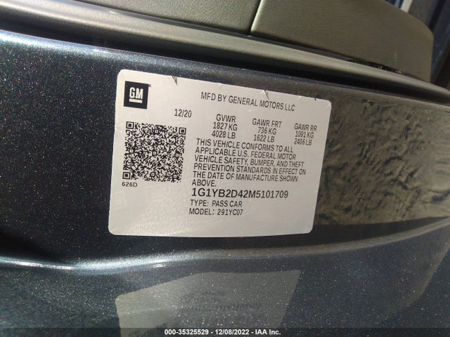 2021 Chevrolet Corvette, VIN: 1G1YB2D42M5101709