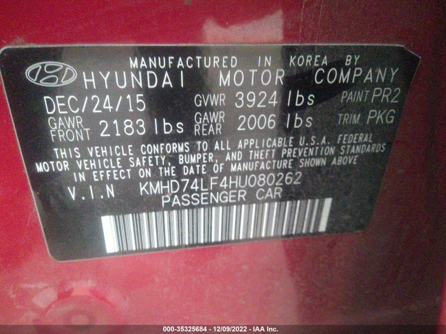 Hyundai ELANTRA SE 2017 KMHD74LF4HU080262 Image 11
