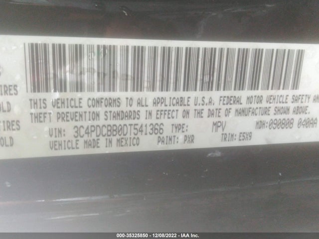 2013 DODGE JOURNEY SXT VIN: 3C4PDCBB0DT541366