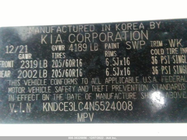 2022 Kia Niro, VIN: KNDCE3LC4N5524008