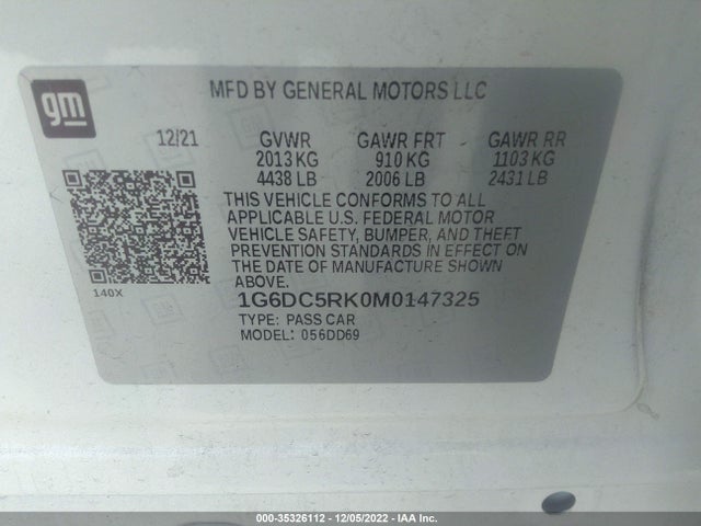 2021 Cadillac CT4, VIN: 1G6DC5RK0M0147325