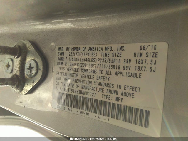 Acura RDX 2011 5J8TB1H23BA001127 Image 9