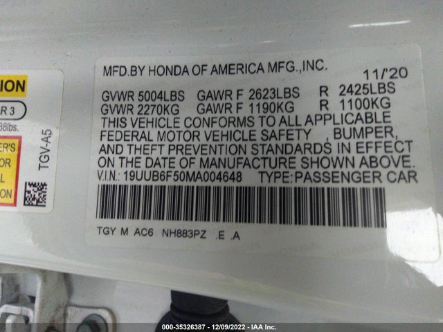 Acura Tlx W/a-spec Package 2021 19UUB6F50MA004648 Image 10