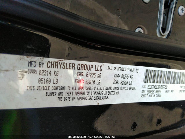 2013 DODGE CHARGER SE VIN: 2C3CDXBG3DH507758