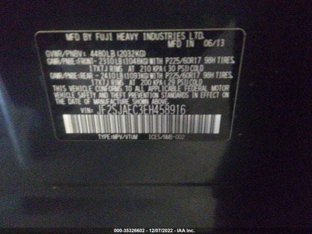 Subaru Forester 2.5i Premium 2014 JF2SJAEC3EH458916 Image 9