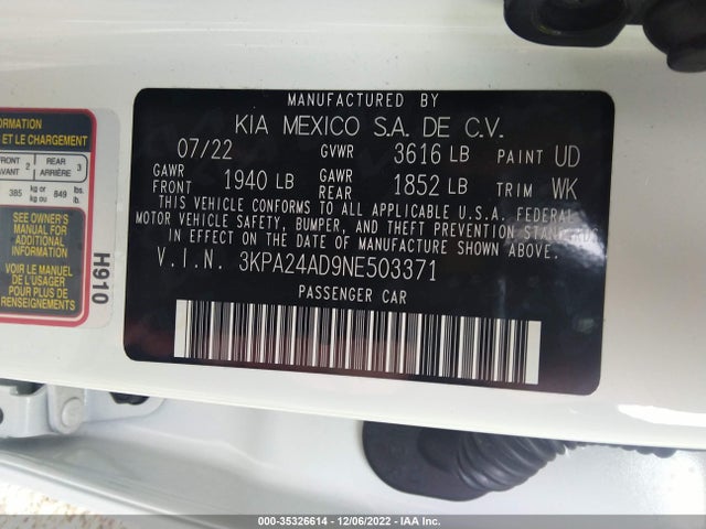 KIA RIO S 2022 3KPA24AD9NE503371 Image 9