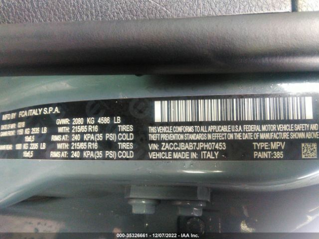 ZACCJBAB7JPH07453 Jeep Renegade Sport