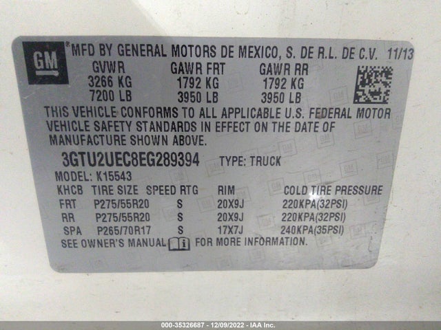GMC Sierra 1500 Sle 2014 3GTU2UEC8EG289394 Image 9