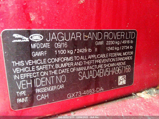 SAJAD4BV5HA967168 Jaguar Xe 35t Premium