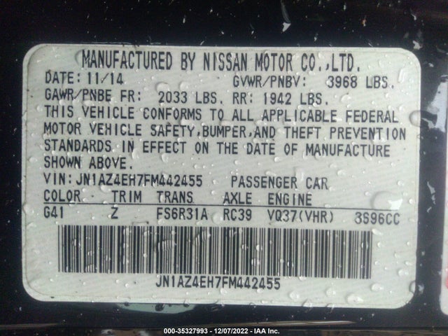 Nissan 370Z 2015 JN1AZ4EH7FM442455 Image 10