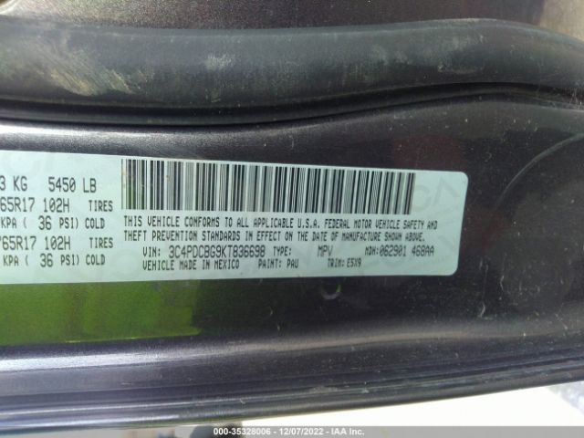 3C4PDCBG9KT836698 Dodge JOURNEY SE