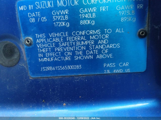 JS2RB61S565300283 Suzuki Aerio