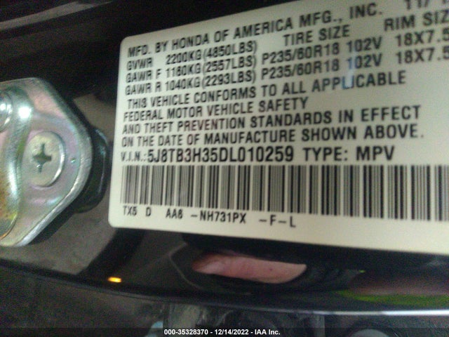Acura RDX 2013 5J8TB3H35DL010259 Image 10