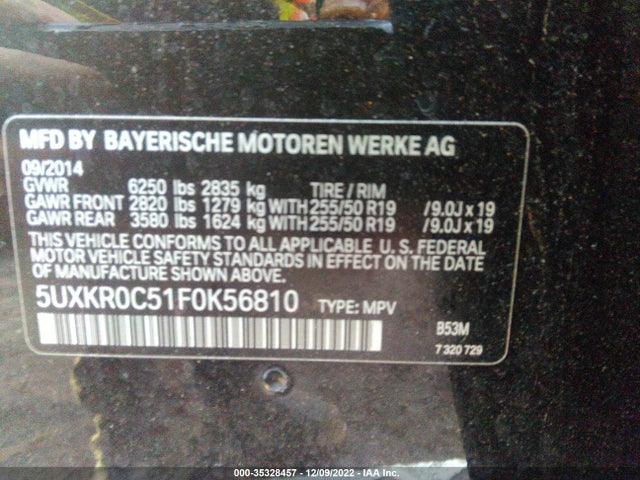 2015 BMW X5, VIN: 5UXKR0C51F0K56810