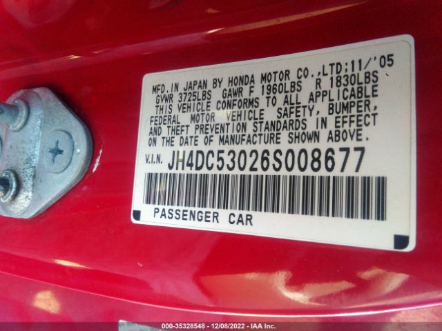 JH4DC53026S008677 Acura Rsx Type-s Leather