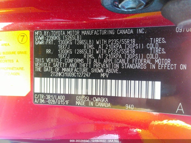 Lexus RX 2009 2T2HK31U09C127247 Image 10