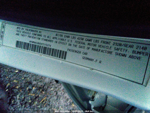 WVWMA63B8XE515274 Volkswagen PASSAT GLS