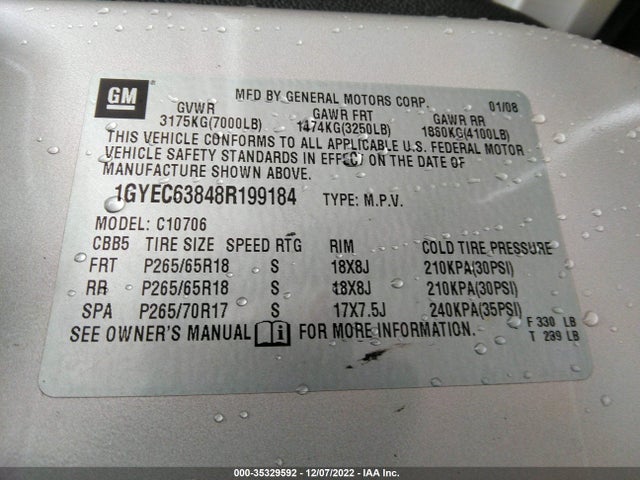 Cadillac Escalade 2008 1GYEC63848R199184 Image 10