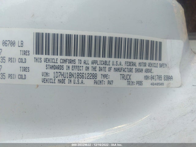 Dodge Ram 1500 St 2008 1D7HU18N18S612288 Image 10
