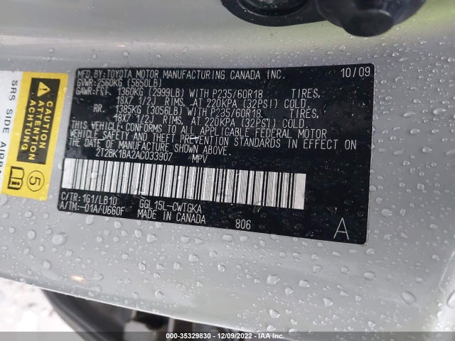Lexus RX 350 2010 2T2BK1BA2AC033907 Image 10