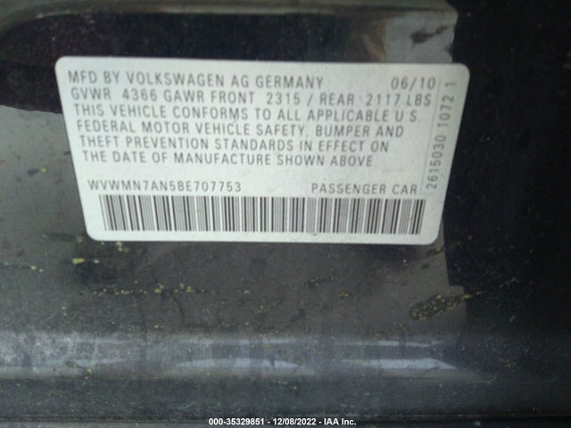 Volkswagen CC SPORT 2011 WVWMN7AN5BE707753 Image 14