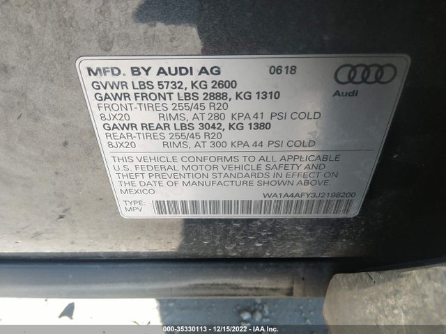 2018 Audi SQ5, VIN: WA1A4AFY3J2198200