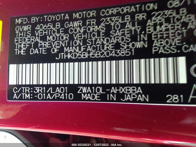 Lexus CT 200H 2011 JTHKD5BH5B2043851 Image 10
