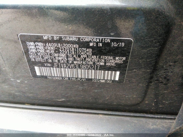 2020 Subaru WRX, VIN: JF1VA2V63L9805217