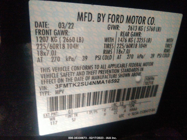 2022 Ford Mustang, VIN: 3FMTK2SU4NMA16592