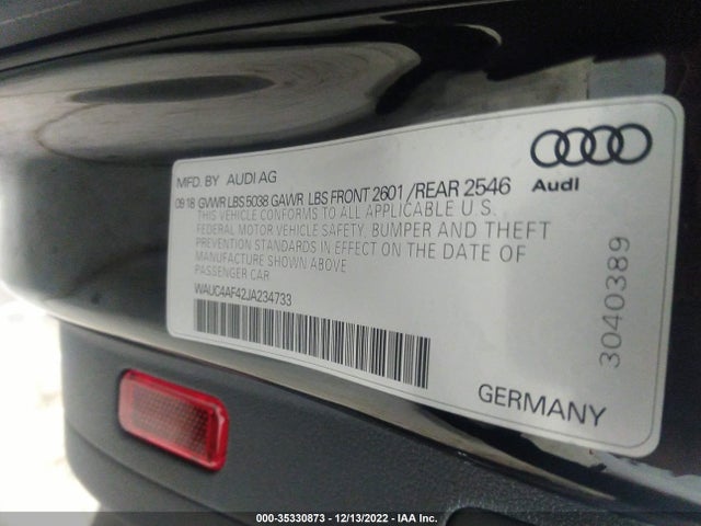 2018 Audi S4, VIN: WAUC4AF42JA234733