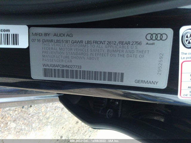 Audi A6 Premium Plus 2017 WAUG8AFC8HN027733 Image 9