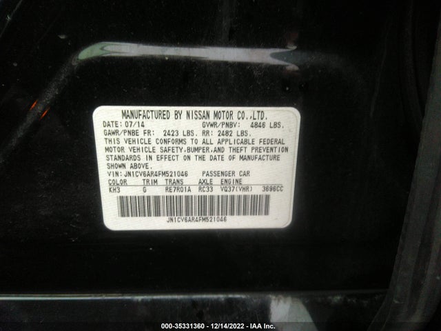 2015 Infiniti Q40, VIN: JN1CV6AR4FM521046